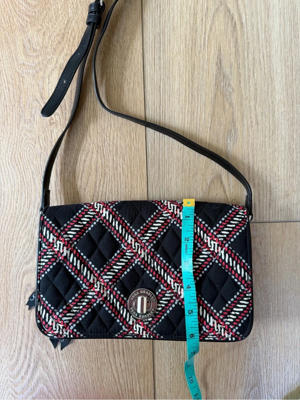Vera Bradley Quilted Plaid Crossbody Purse Wallet